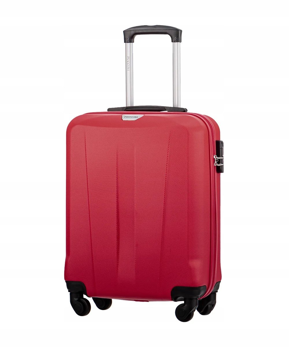 Walizka Kabinowa Podróżna Na Kółkach Twarda ABS PUCCINI Czerwona ABS03C-3E