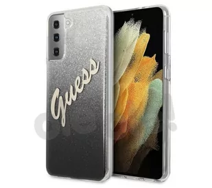 Guess Glitter Gradient do Samsung Galaxy S21 czarny - Etui i futerały do telefonów - miniaturka - grafika 1