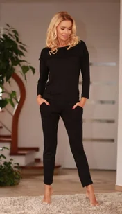 Komplet piżama - koszulka, długie spodnie (wiskoza) Calpe - czarny rozm. L - Moda i Uroda OUTLET - miniaturka - grafika 1