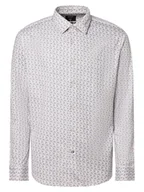 Koszule męskie - JOOP! Koszula męska łatwa w prasowaniu Mężczyźni Slim Fit Bawełna biały wzorzysty, 42 - miniaturka - grafika 1