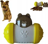 Zabawki dla psów - Zabawka interaktywna dla psa z dozownikiem przysmaków – żółto-biała - miniaturka - grafika 1