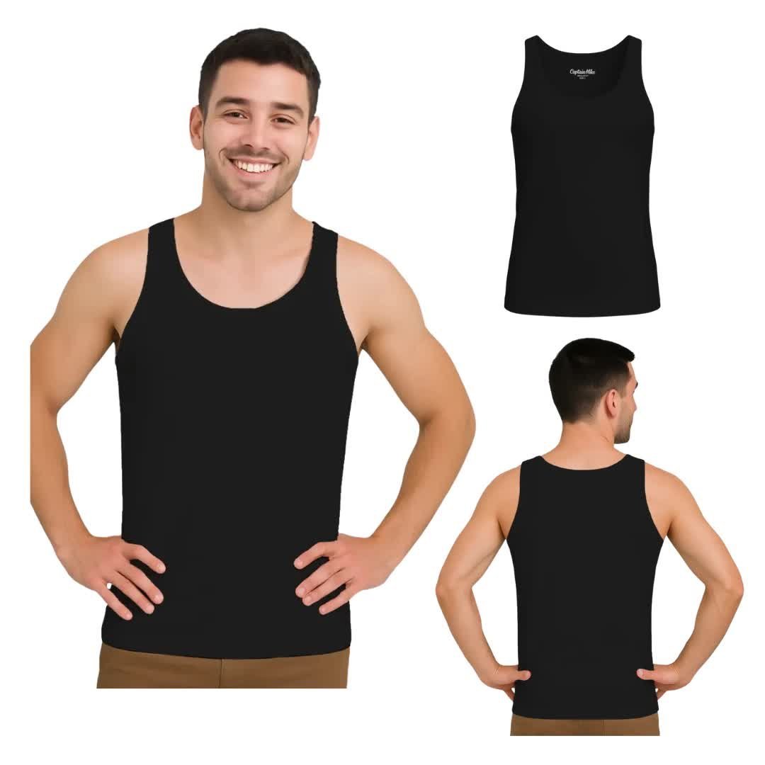 Męska koszulka podkoszulka z BAWEŁNY TURECKIEJ na ramiączkach Captain Mike XXL