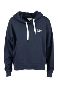 BLUZA DAMSKA Z KAPTUREM GRANATOWA LOGO LEE 112355155 ESSENTIAL HOODIE M - Bluzy damskie - miniaturka - grafika 1