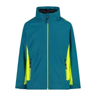 CMP - Kid Jacket Fix Hood Detachble Inn.Jacket, Boy, Deep Lake-Acido, 140 - Kurtki i płaszcze dla chłopców - miniaturka - grafika 1