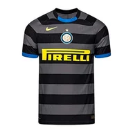 Koszulki męskie - Nike Męski T-shirt Inter M Vapor Mtch Jsy Ss 3r Szary ciemnoszary/(żółty) (pełny sponsor) M - miniaturka - grafika 1