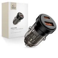 Ładowarki samochodowe - TECH-PROTECT CC03 2-PORT CAR CHARGER PD45W/QC3.0 BLACK - miniaturka - grafika 1