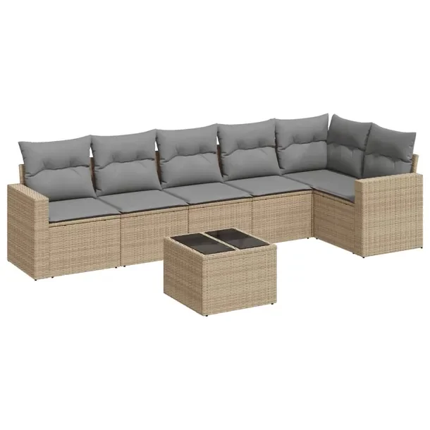 Zestaw wypoczynkowy rattan PE beżowy 65,5x62x69cm