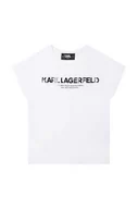 Koszulki dla dziewczynek - Karl Lagerfeld t-shirt dziecięcy kolor biały - miniaturka - grafika 1