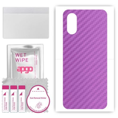folia naklejka skórka strukturalna na TYŁ do Sony Xperia 1 VI - Carbon Fioletowy - apgo SKINS