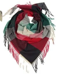 Chusta jesienno-zimowa ciepła krata frędzle AXD-13-2 - Apaszki i szaliki damskie - miniaturka - grafika 1