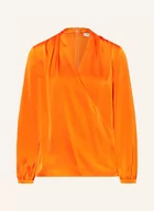 Bluzki damskie - Calvin Klein Bluzka W Stylu Kopertowym Z Satyny orange - miniaturka - grafika 1