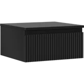 Szafki łazienkowe - Mexen Rivel szafka łazienkowa podumywalkowa 50 cm z blatem, 1 szuflada, ryflowana , czarna mat - 91A20-05023-1-BFC71 - miniaturka - grafika 1