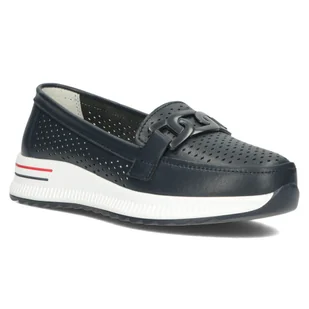 Półbuty damskie skórzane Filippo DP4400 granat-37 - Półbuty damskie - miniaturka - grafika 1