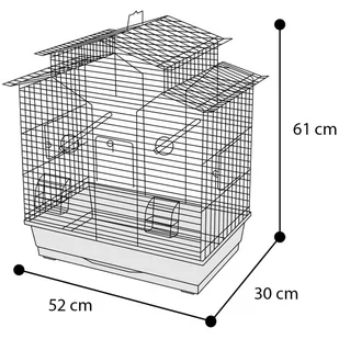 Klatka dla ptaków Numfor, czarna, 52x30x61 cm Lumarko - Klatki i wyposażenie dla ptaków - miniaturka - grafika 3