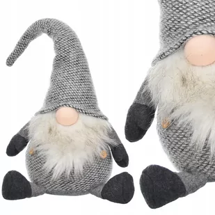 Skrzat szary w kratkę siedzący 46cm - Ozdoby bożonarodzeniowe - miniaturka - grafika 3