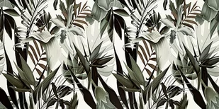 Dekor gresowy Tubądzin Rainforest leaves Sat 59,8x119,8x1 - Płytki ceramiczne - miniaturka - grafika 1