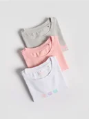 Majtki dla dzieci - Reserved - Bawełniany t-shirt z nadrukiem 3 pack - wielobarwny - miniaturka - grafika 1