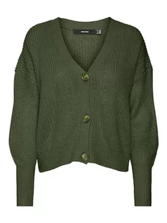 Swetry damskie - Bestseller A/S Damski VMLEA LS V-Neck Cuff Cardigan NOOS kardigan z dzianiny, Rifle Green, XXL, Rifle Green, XXL - grafika 1