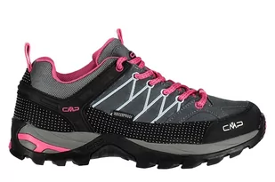 Buty trekkingowe damskie niskie CMP Rigel Low WP szaro-czarno-różowy - Buty trekkingowe damskie - miniaturka - grafika 1