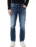 Spodenki męskie - Street One MEN Męskie spodnie jeansowe Casual, Mid Indigo Blue Random Wash, 29W / 32L - miniaturka - grafika 1