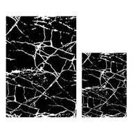 Dywaniki łazienkowe - Zestaw 2 czarno-białych dywaników łazienkowych Mila Home Marble - miniaturka - grafika 1