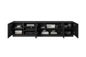 Szafki RTV - Szafka RTV Asha 200 cm - czarny mat - miniaturka - grafika 1