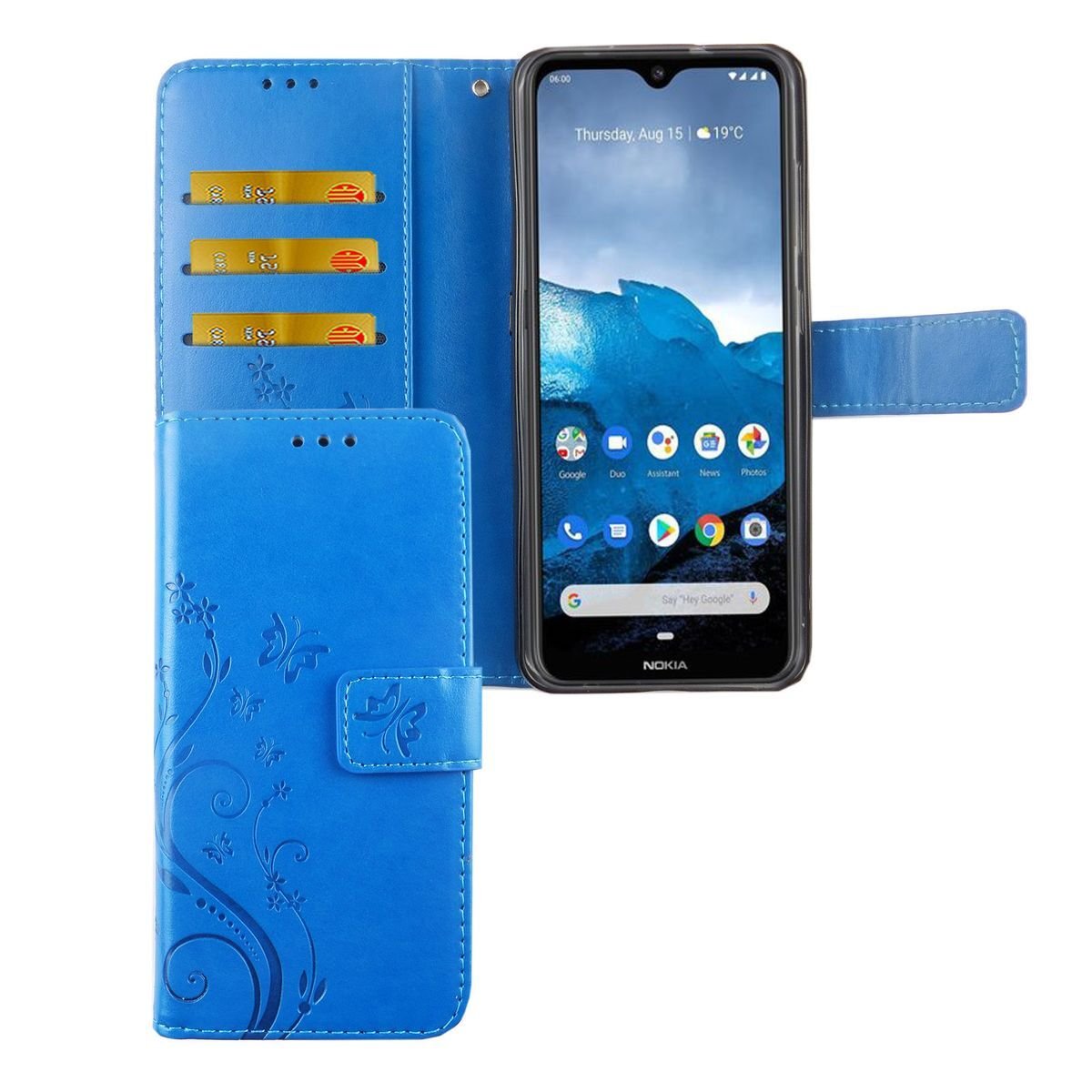 Etui na telefon komórkowy Nokia 6.2 etui ochronne etui z klapką etui na kartę niebieskie