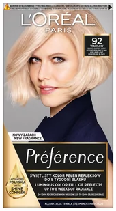 Loreal Feria Preference 92 Iridescent Blonde Bardzo jasny - Farby do włosów i szampony koloryzujące - miniaturka - grafika 1