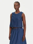 Koszulki i topy damskie - Pieces Top Tenim 17157936 Granatowy Regular Fit - miniaturka - grafika 1