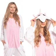 Stroje karnawałowe - Piżama Damska Kombinezon Kigurumi Onesie Jednorożec Jasny Róż 145-155 cm S - miniaturka - grafika 1