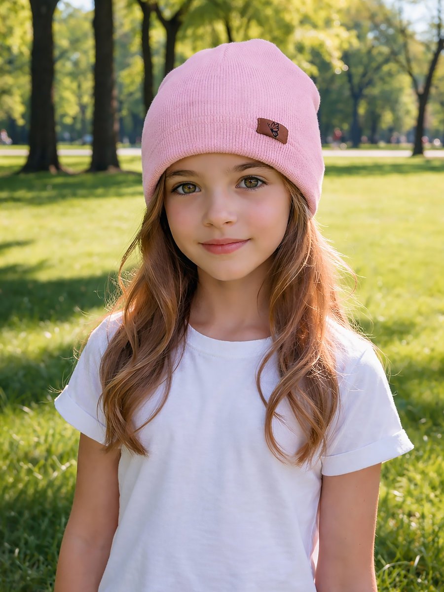 Czapka bawełniana brudny róż 48-52