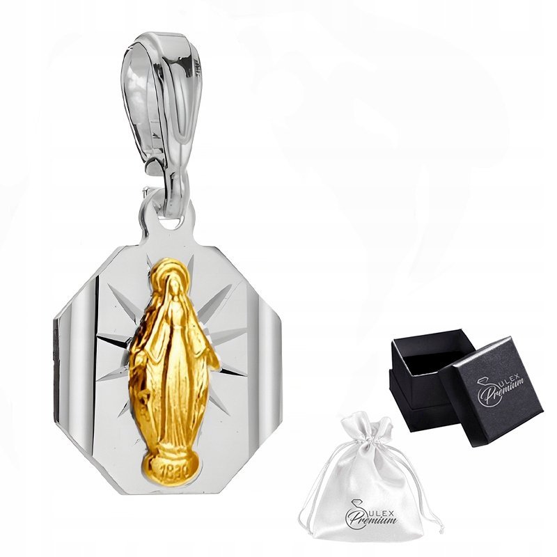 Medalik srebrny pr. 925 Zawieszka Wisiorek Matka Boża Cudowna + GRAWER