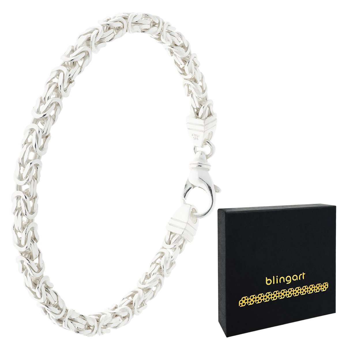 Bransoletka srebrna MĘSKA splot KRÓLEWSKI BIZANTYJSKI