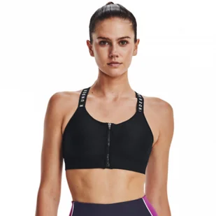 Biustonosz treningowy UNDER ARMOUR UA Infinity High Bra Zip - czarny - Bielizna sportowa damska - miniaturka - grafika 1