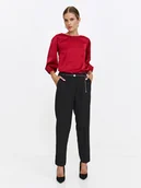 Spodnie damskie - Eleganckie cygaretki damskie z paskiem - miniaturka - grafika 1