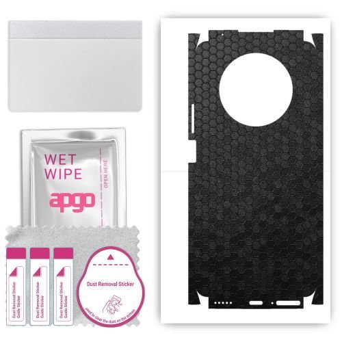 folia naklejka skórka strukturalna na TYŁ+BOKI do Honor X9 4G - Plaster Miodu Czarny - apgo SKINS