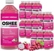 24x OSHEE Vitamin Water witaminy i minerały winogrona - dragonfruit 1100 ml