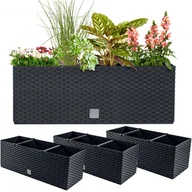 Donice - Doniczka Donica Skrzynka Balkonowa Ogrodowa X3 W Zestawie Z Nawodnieniem - miniaturka - grafika 1