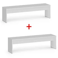 Wyposażenie sportowe i gimnastyczne - Ławka szatniowa 1+1 GRATIS, 1500 mm, biały - miniaturka - grafika 1