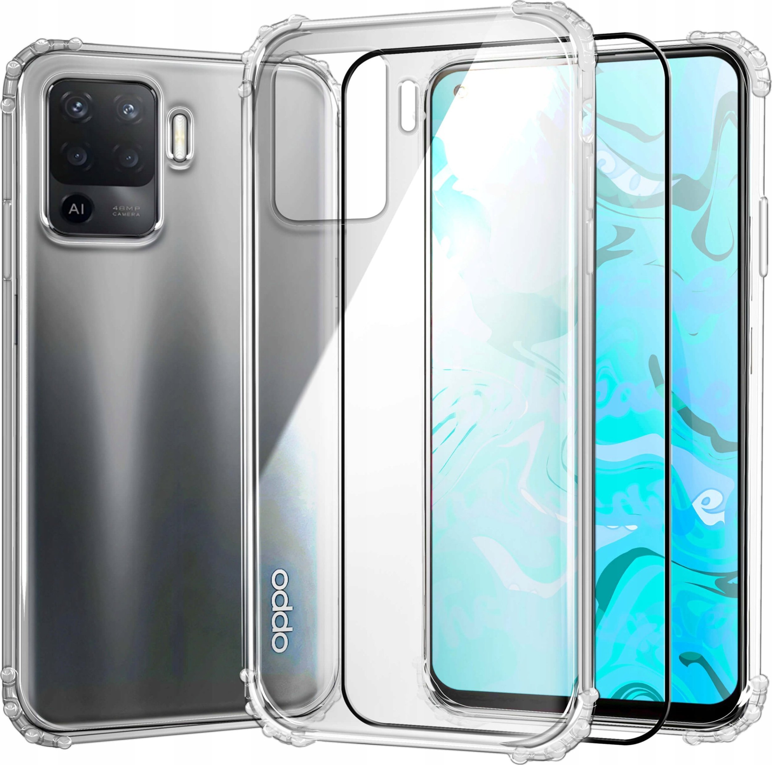 Hello Case ETUI PANCERNE DO OPPO RENO 5 LITE CASE SILIKON GUMOWE SLIM SHOCK SZKŁO