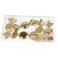 Bombki - Bombka plastikowa cukierek 10,5 x 6 cm 5 sztuk czerwony / srebrny / złoty - miniaturka - grafika 1