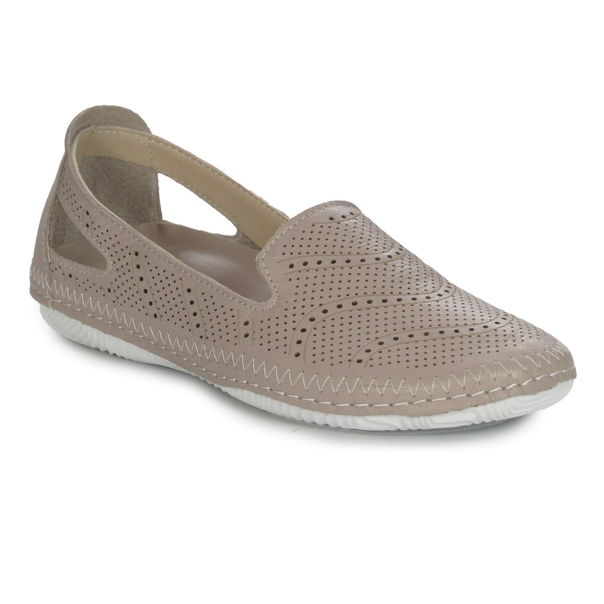 Vacarro Półbuty damskie skórzane ażurowe Beige beżowe-40