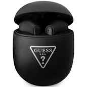 Słuchawki - Guess GUTWST82TRK TWS Triangle Logo czarne - miniaturka - grafika 1