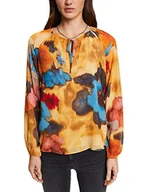 Koszulki i topy damskie - ESPRIT Collection Kwiatowy top z rozciętym wycięciem, szarobrązowy, XL - miniaturka - grafika 1