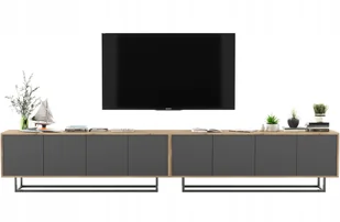 Szafka Rtv Loft Industrialna Rtv Grafit Mat 300 cm - Szafki RTV Szafka Rtv Loft Industrialna Rtv Grafit Mat 300 cm - Szafki RTV - miniaturka - grafika 1