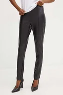 Spodnie damskie - Silvian Heach spodnie CALOW damskie kolor czarny dopasowane high waist GPA24336LE - miniaturka - grafika 1