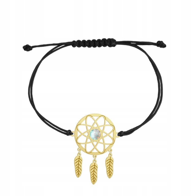 Bransoletka Złota Łapacz Snów Sznurek 925 Prezent Dedykacja Biżuteria