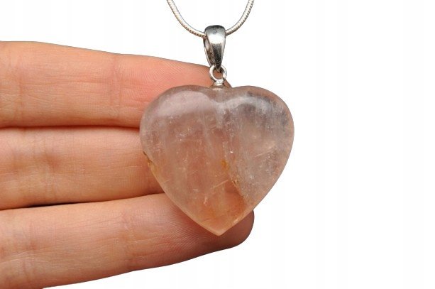 Kwarc Z Hematytem Piękna Naturalna Zawieszka Serce Nr 16