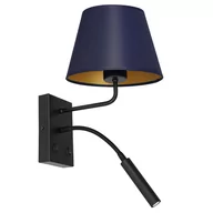 Lampy ścienne - Luminex Arden 3577 kinkiet lampa ścienna 2X8W+60W G9+E27 czarny/niebieski/złoty - miniaturka - grafika 1