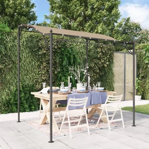 vidaXL Zadaszenie, kolor taupe, 2x2,3 m, 180 g/m², tkanina i stal - Pawilony ogrodowe - miniaturka - grafika 1